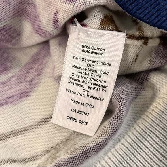 Talbots Petites Tea Party Print Classic Cardigan Sweater - Picture 15 of 16